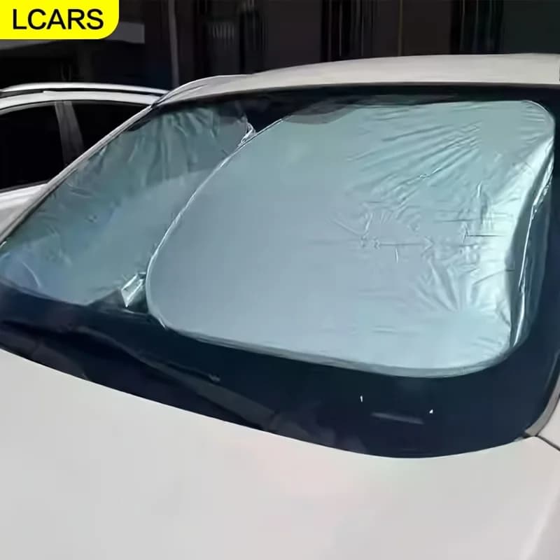 Parasole per parabrezza anteriore Lcars, pieghevole e riponibile, protezione solare, isolamento termico, protezione UV, protegge il cruscotto dell'auto, accessori per auto, schermo per la privacy addensato non trasparente per l'interno dell'auto