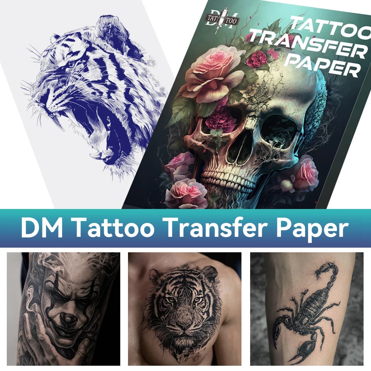 100/50/30/20/10Pcs A4 Size Tattoo Transfer Paper Tattoo Stencil Paper Thermal Copy Paper for Transfer Machine