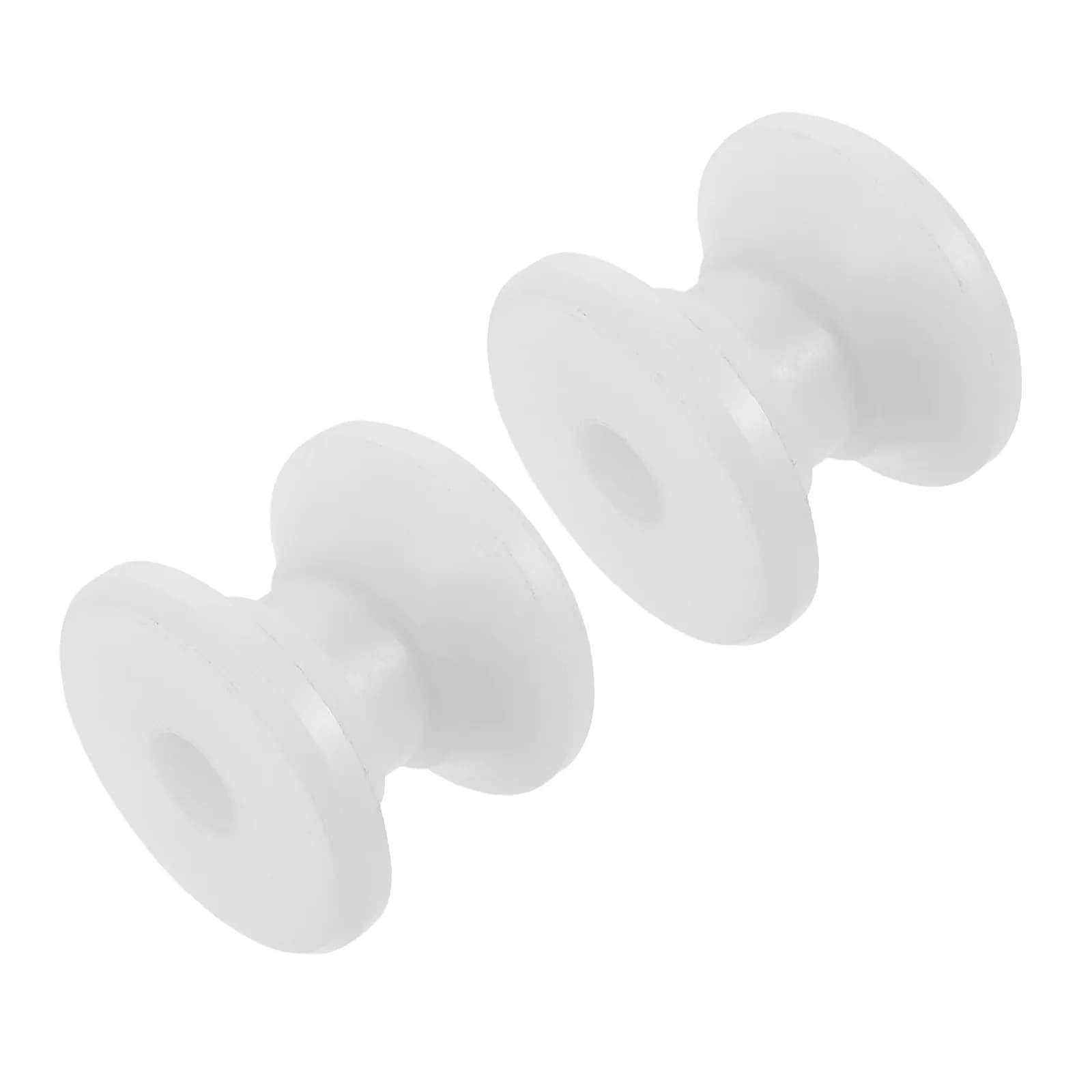 2 Pezzi Rulli Ancoraggio Barca in Nylon Bianco, Resistenti agli Urti, Ruote Guida di Ancoraggio di Ricambio per Yacht e Kayak