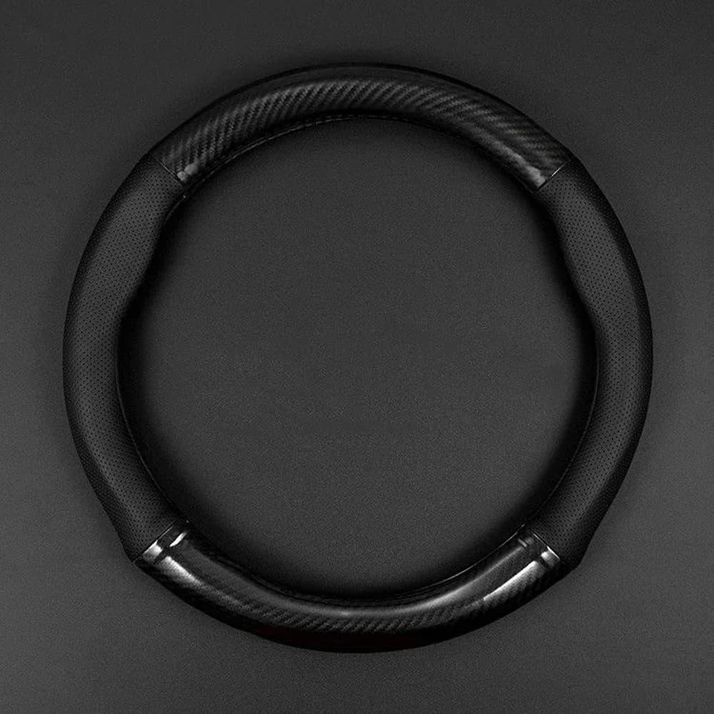 Coprivolante universale per auto in pelle di fibra di carbonio tridimensionale antiscivolo, semplici e accessori per auto alla moda