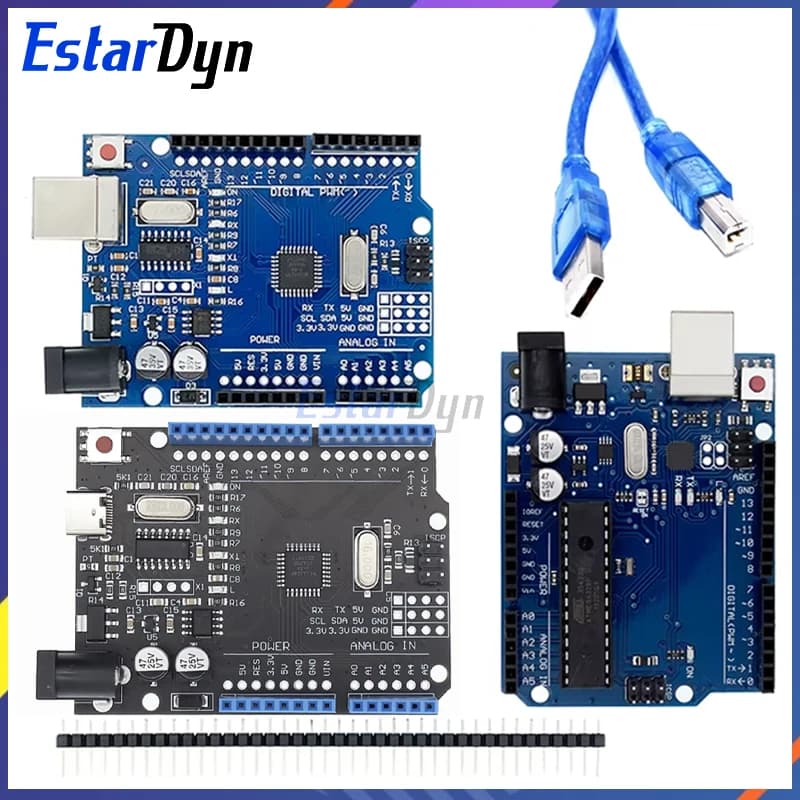 Estardyn UNO R3 ATmega328P CH340 CH340G development card for Arduino UNO R3 with Pin header straight with cable