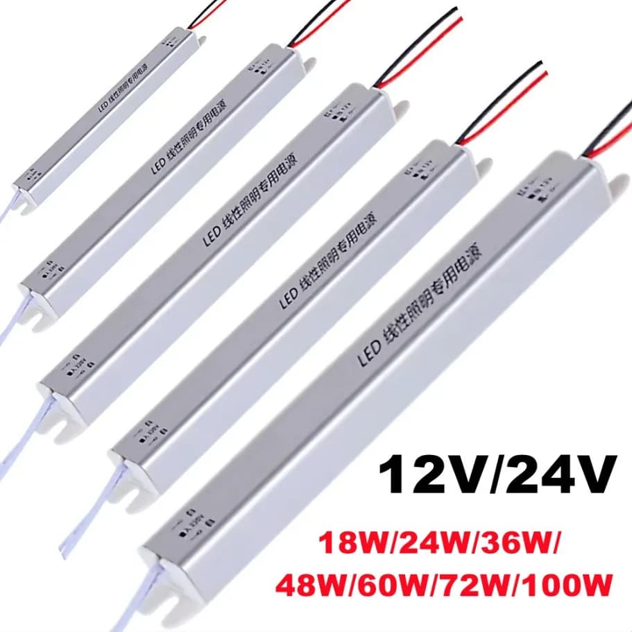 DC12V/24V Potenza di commutazione ultrasottile AC 220V Driver LED Alimentatore Trasformatore di illuminazione per striscia LED 24W 36W 48W 60W 72W 100W