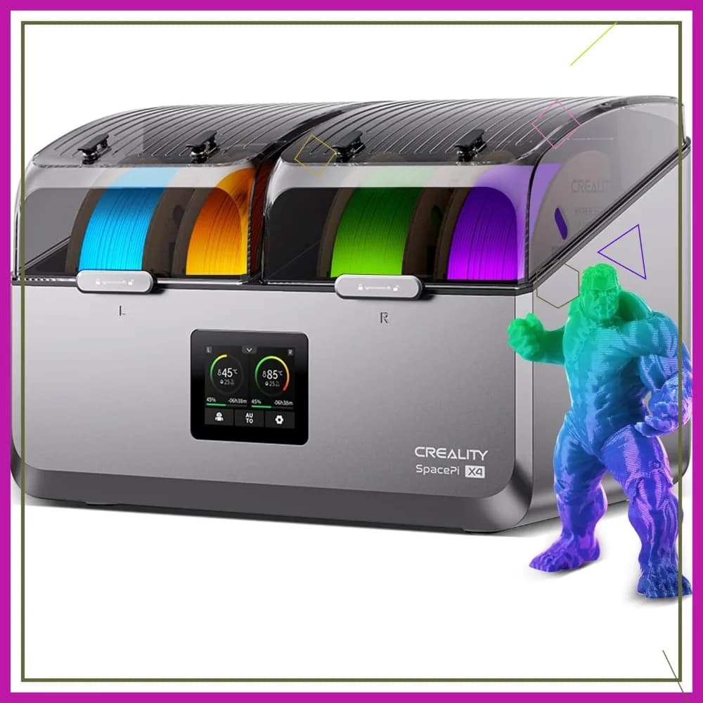 Asciugacapelli a 4 Rulli con Riscaldatore PTC 110W 360° ° Riscaldamento Rapido, Schermo LCD Touch, Funzionamento con Un Solo Tasto per PLA, PETG, ABS, TPU, Nylon