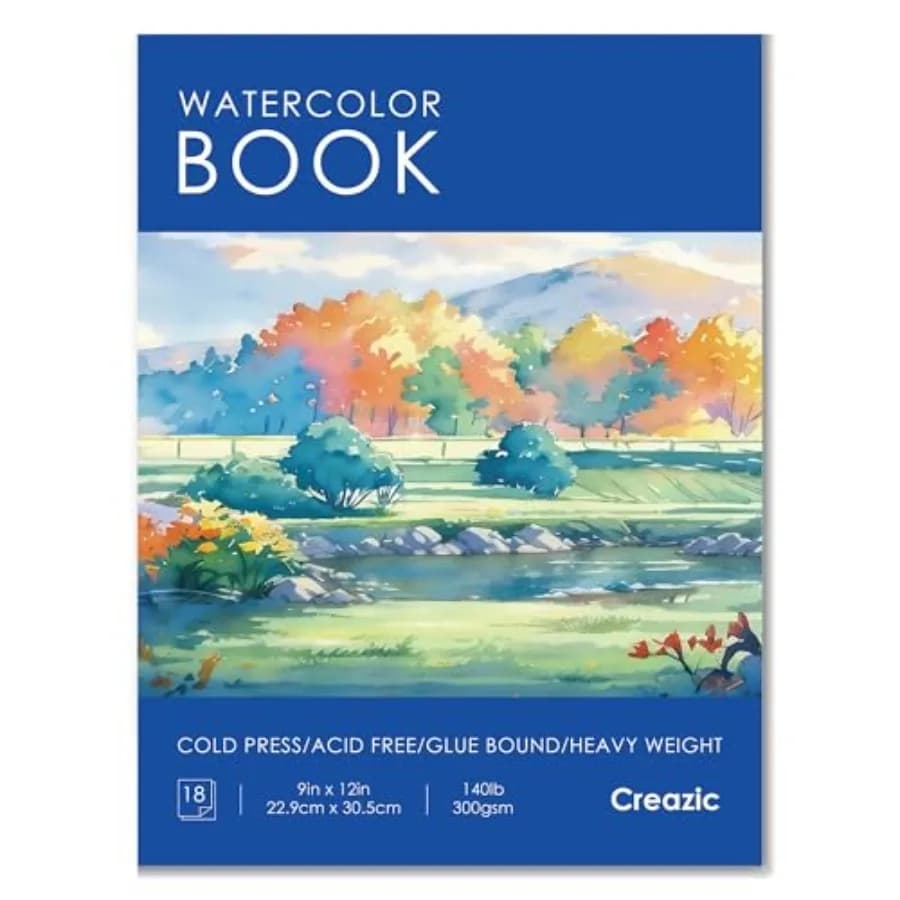 Watercolor Paper Pad 9"x12" 140lb/300gsm Acid-Free Cold-Pressed Heavyweight Water Color Paper, Artist Sketchbook for Adults, an