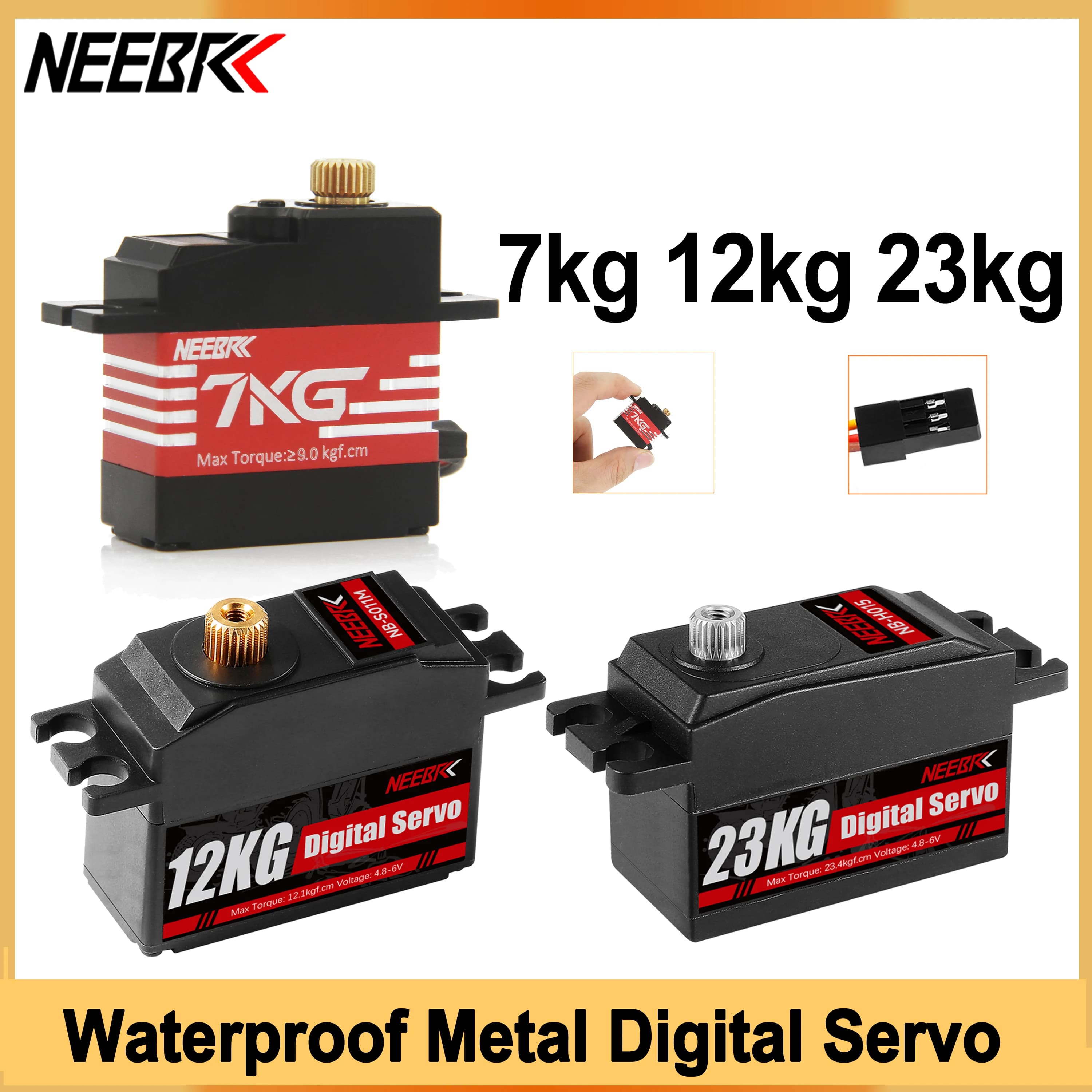 NEEBRC 7KG 12KG 23KG Servo digitale con ingranaggi metallici impermeabile per RC Car Truck Crawler Elicottero ad ala fissa Robot Accessori giocattolo