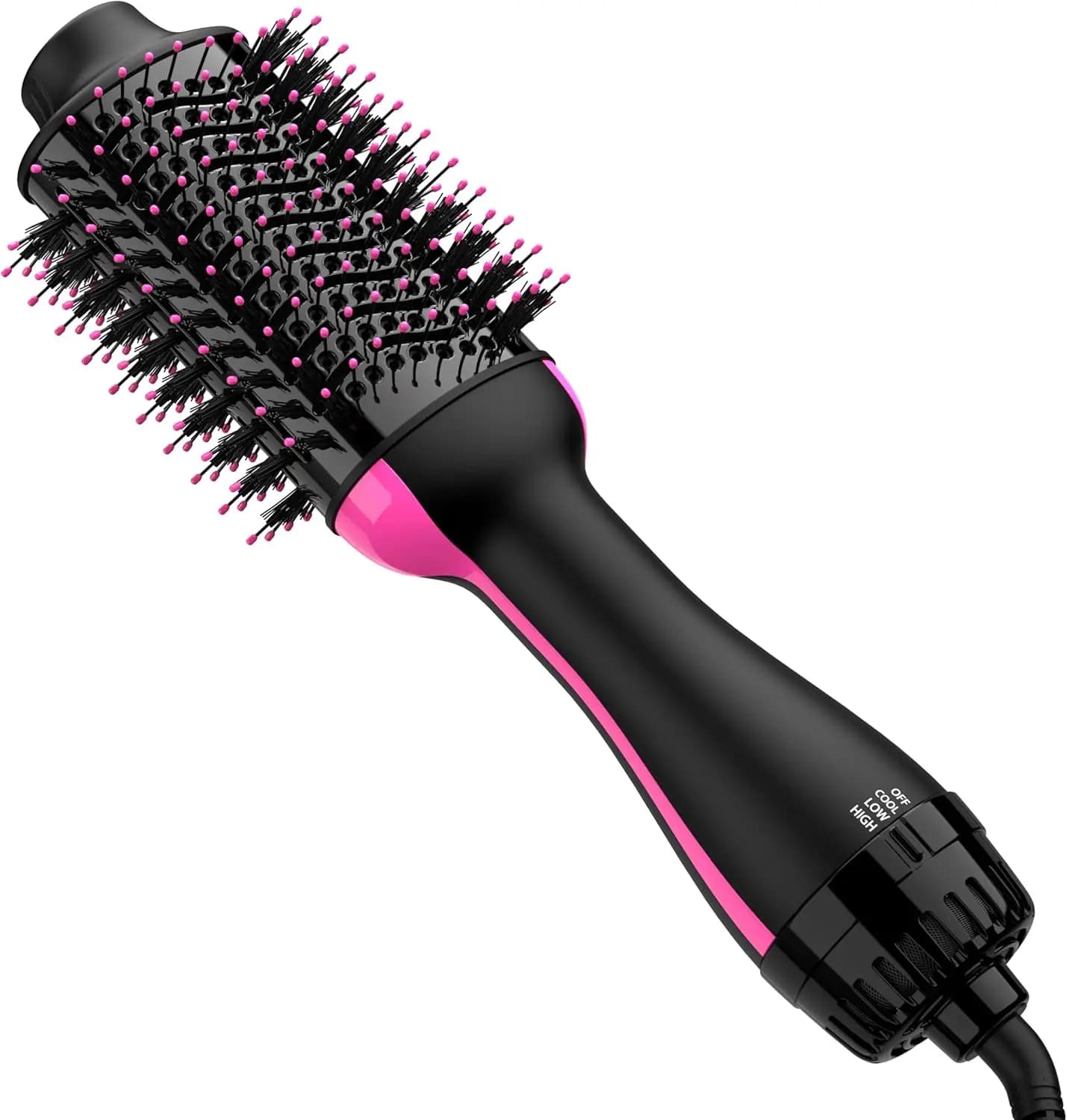 4-in-1 Hair Brush Updated with Negative Ions, Ceramic Cylinder and Titanium for Styling Anti-Crespo