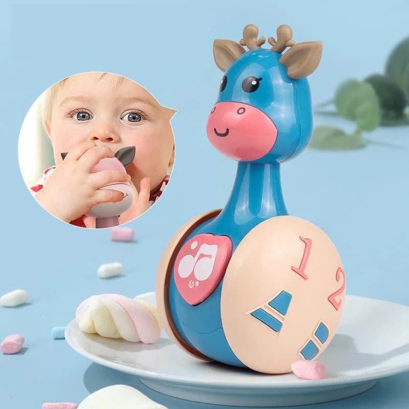 Giocattoli per bambini 0 12 mesi Cute Deer bicchiere scorrevole per bambini sonagli sensoriali Baby Ball Soft massaggiagengive sonaglio giocattoli per bambini