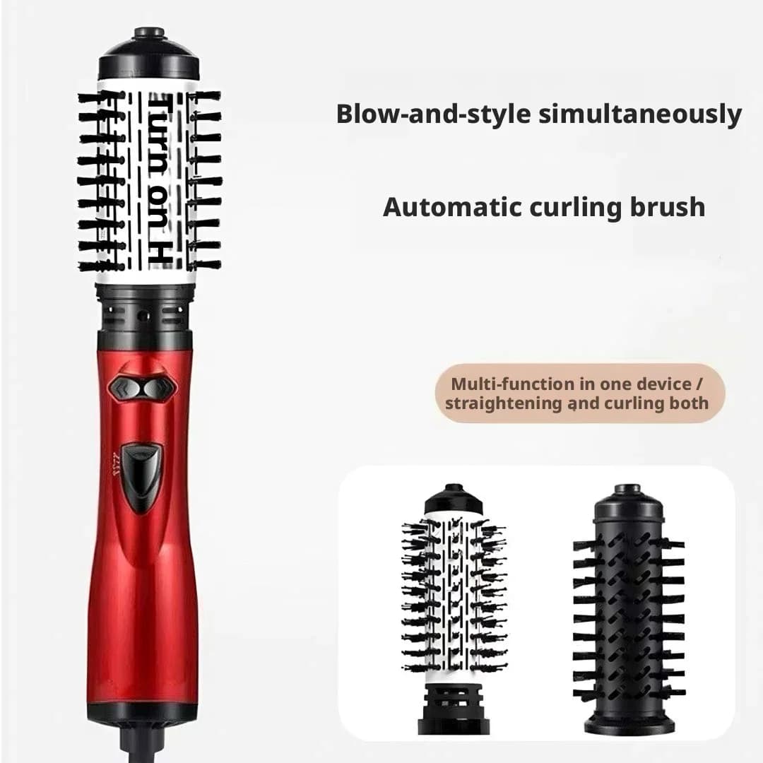 Pettine Arricciacapelli Automatico Multifunzione 3in1 con Aria Calda, Styler per Capelli Lisci, Ricci e Voluminosi, Strumento di Styling Rapido ad Alta Potenza per Donne