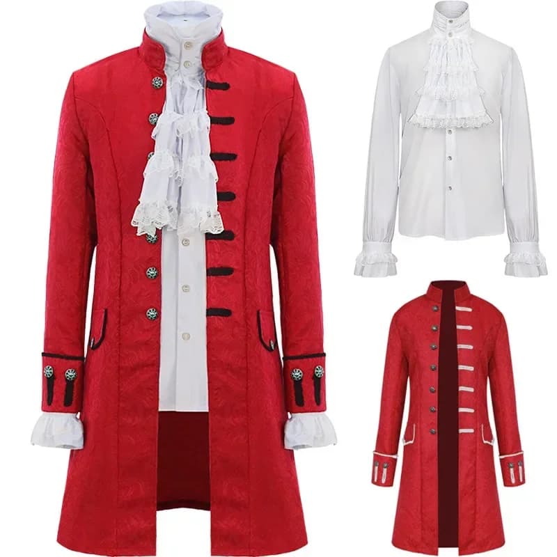 Men's Cosplay Costume Trench and Medieval Men's Shirt Steampunk Vintage Prince Coat Victorian Edwardian Jacket