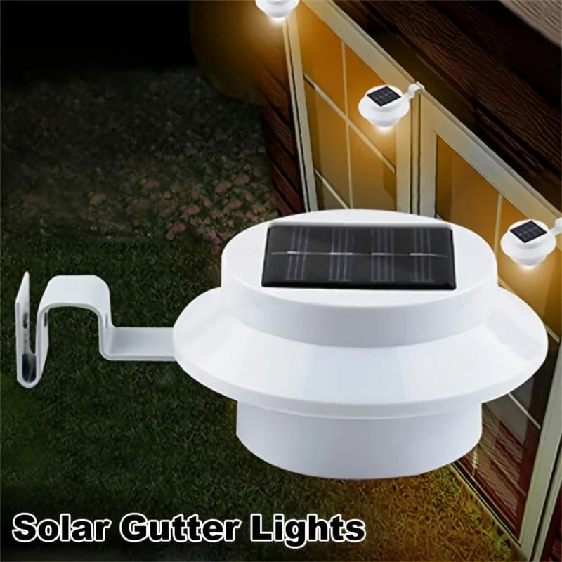 Confezione da 1-4 luci solari per grondaie, portico, applique da parete, carica automatica solare, impermeabile, portico, percorso, recinzione, illuminazione da giardino esterno