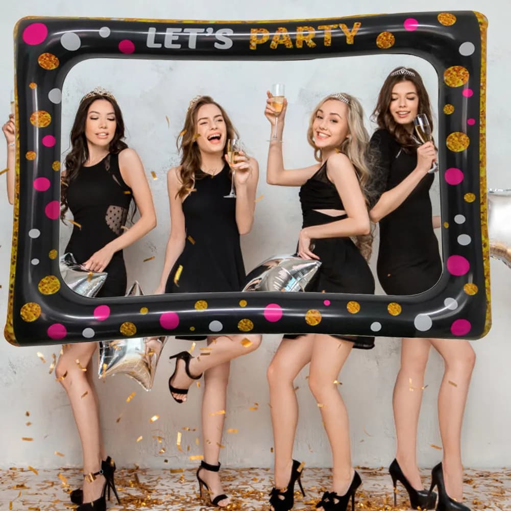 Compleanno PVC cornice gonfiabile Photo Booth puntelli Selfie cornice decorazione per compleanno Baby Shower matrimonio carnevale