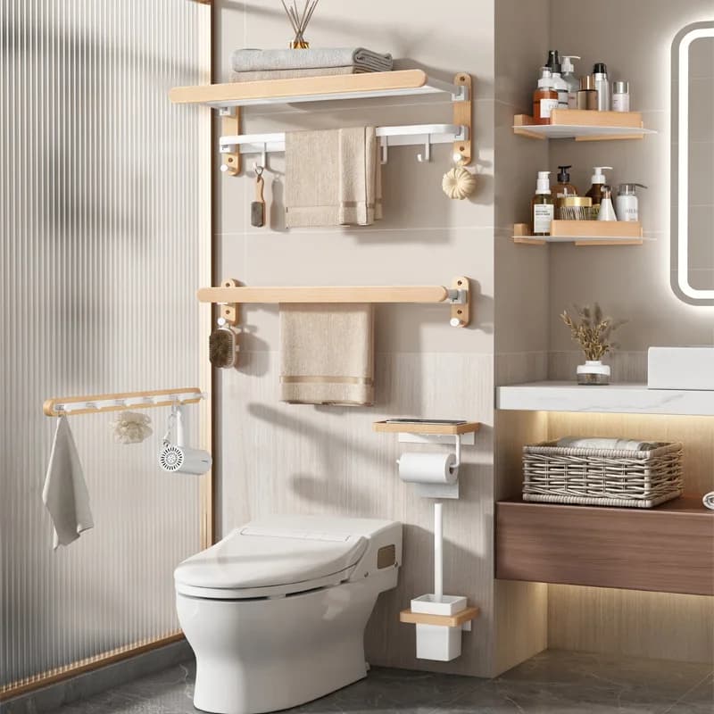 Portasciugamani da bagno senza punzonatura mensola portaoggetti per wc organizer per bagno e accessori per il bagno portasciugamani mensola angolare