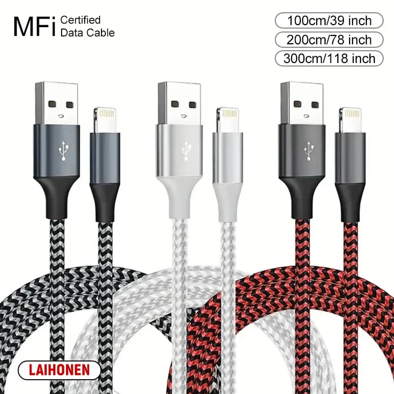 USB A to Lightning MFi certified cable from 1M 2M 3M for iPhone 14 13 12 11 XR Pro Max Quick charging cable Charger data cable