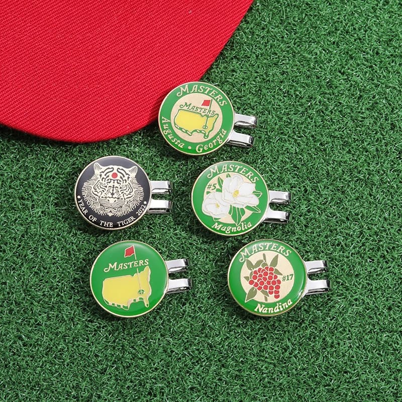 Indicatore creativo per palline da golf con clip magnetica per cappelli Divertenti marcatori per palline da golf Accessori in metallo in lega Clip decorative per berretto da baseball