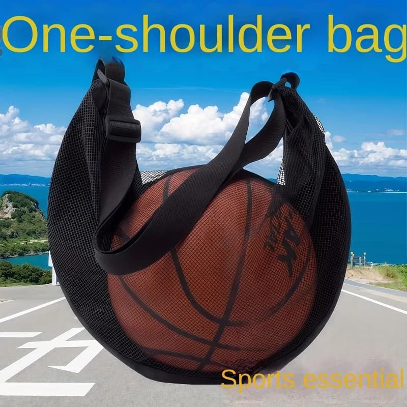 Large Capacity Basketball Bag, Single Shoulder Backpack For Carrying Balls, Volleyball Mesh Bag