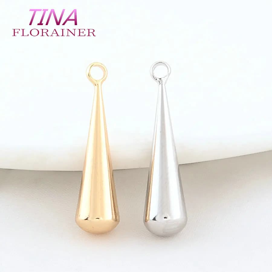 10 PZ 6*23 MM 18 K Colore Oro Ottone Goccia Pendenti e Ciondoli Creazione di Gioielli Forniture Fai Da Te Collane Bracciale Risultati Accessori
