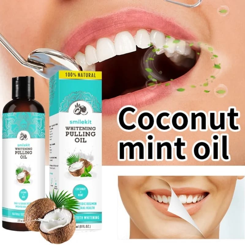 Olio naturale per tirare la menta di cocco Collutorio Fresco Igiene orale Rimozione degli odori dell'alito Bocca delicata senza alcol Cura delle gengive Anticavità