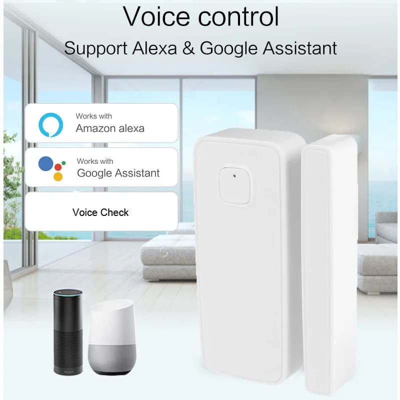 Sistema antifurto intelligente Controllo vocale Wifi Sensore porta intelligente Finestra Tuya Protezione magnetica contro ladri Rilevatore allarme