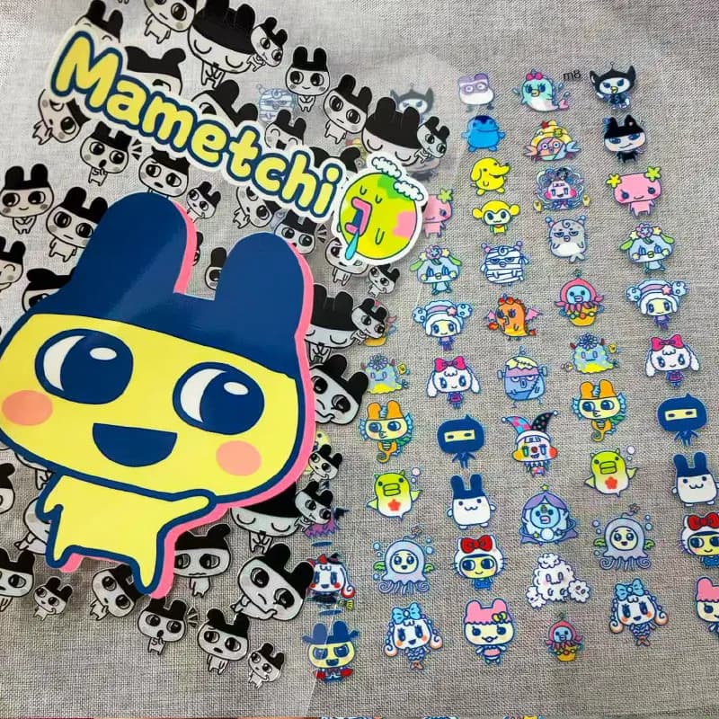 Tamagotchi Wall decal DIY Planner Book Size A5 Transfer Mugs Computer Bags Wall decal Decalcomania Uvdtf Bottle Uv Dtf Auto Mametchi Bachi