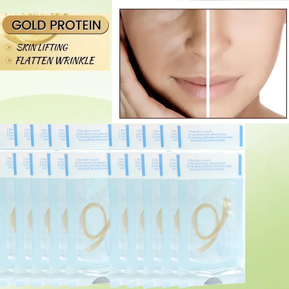 Thread of absorbent collagen 20-50 pieces without needle golden protein line anti aging women collagen face filler protein thread skin care