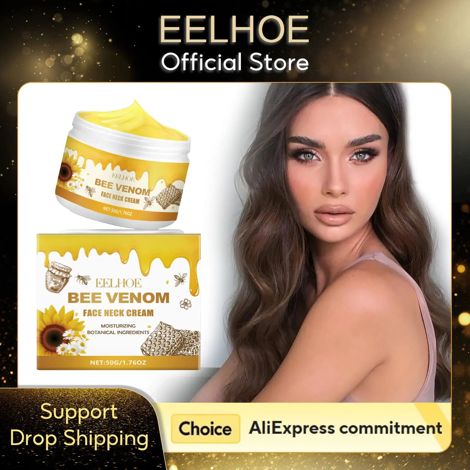 EELHOE Bee Veil Lifting Cream for Neck Hydrating Deep Face Repair Skin Barrier Skin Shaping Cream for Moisturized smooth skin 50g