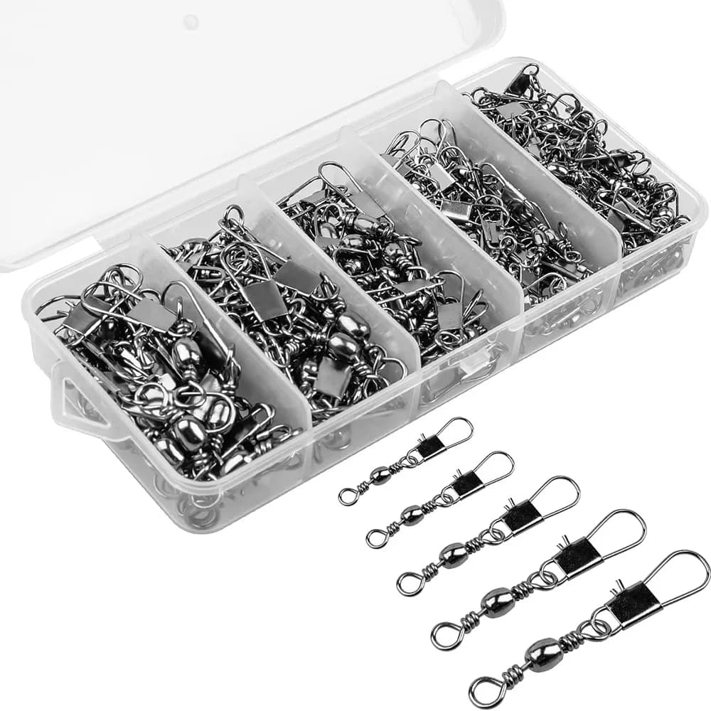100 pcs/box Scratch Spindle Connector Spilles Rolling Ring Fishing Equipment Box Buckle Block Kit Wheel Bearing 50-100 pcs