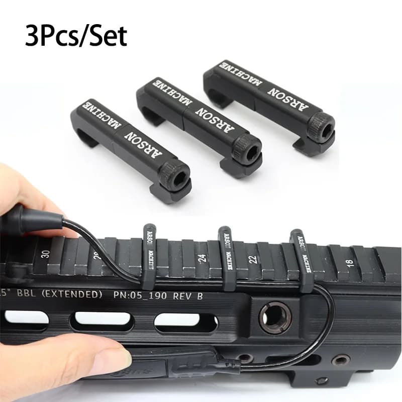 3 pz Picatinny Sistema di Gestione dei Cavi Per Tattico M300 M600 PEQ DBAL-A2 Torcia Elettrica Interruttore Cavo Clip Parte