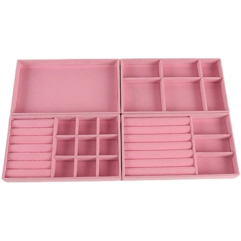 Velvet Jewelry Display Stackable Door Jewelry Exquisite Portable Ring Earrings Organizer Box