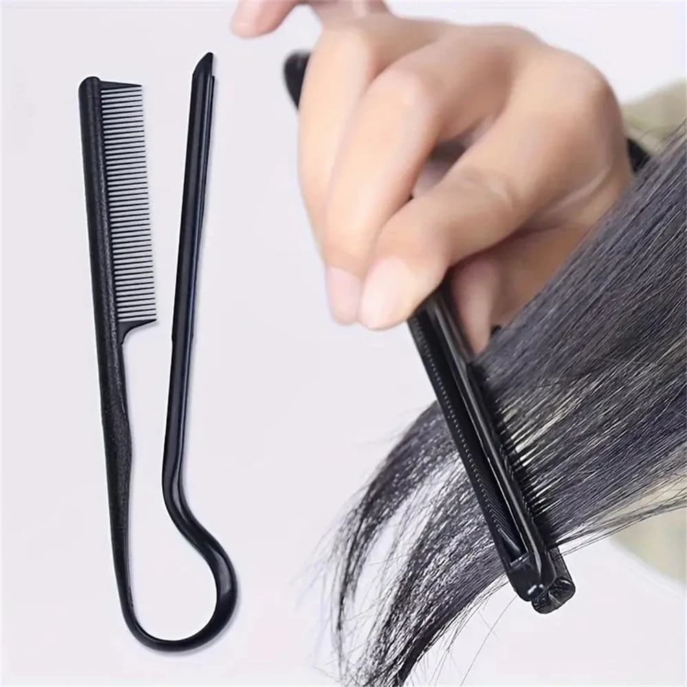 1 pcs hair cut smoothing in shape V color black comb home hairdresser smoothing comb clip-type hairdresser straightening