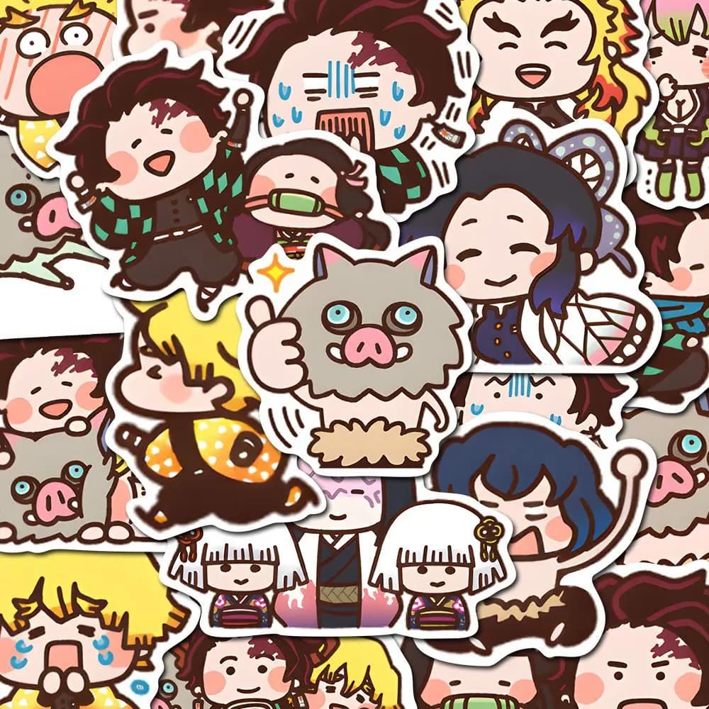 80PCS Cute Cartoon Demon Slayer Anime Stickers Kamado Nezuko Decals DIY Phone Laptop Luggage Cool Sticker for Kid Toy Gift