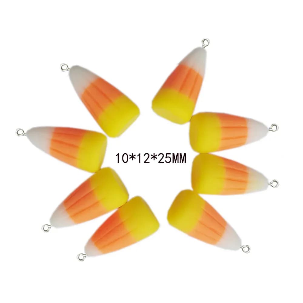 10 pezzi di ciondoli in resina a forma di caramelle di Halloween, ideali per braccialetti, collane, orecchini e creazione di gioielli, cabochon con retro piatto