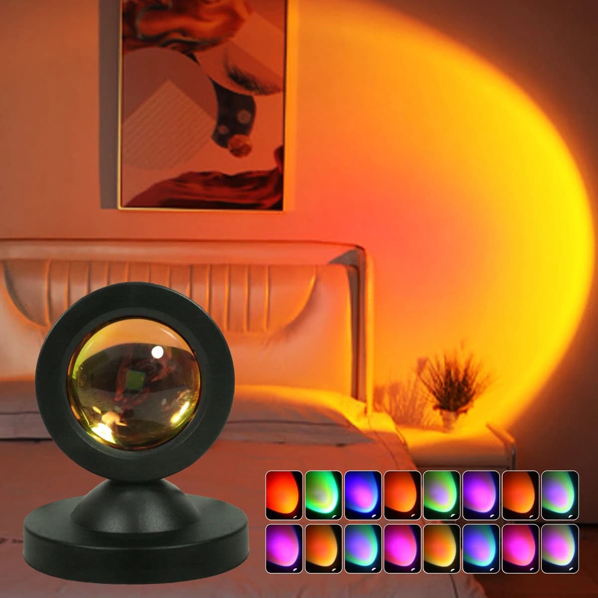 Lampada di luce del tramonto con telecomando Lampu Rgb Usb Alimentato Led Proiettore Estetico Foto Sfondo Arcobaleno Mood Illuminazione Notte