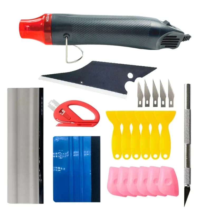 Hot Vinyl Film Tool Kit Tool Vinyl heatgun raschietto Suite Squeegee Set Micro Squeegee Smooth Tool per pellicola per auto e finestre