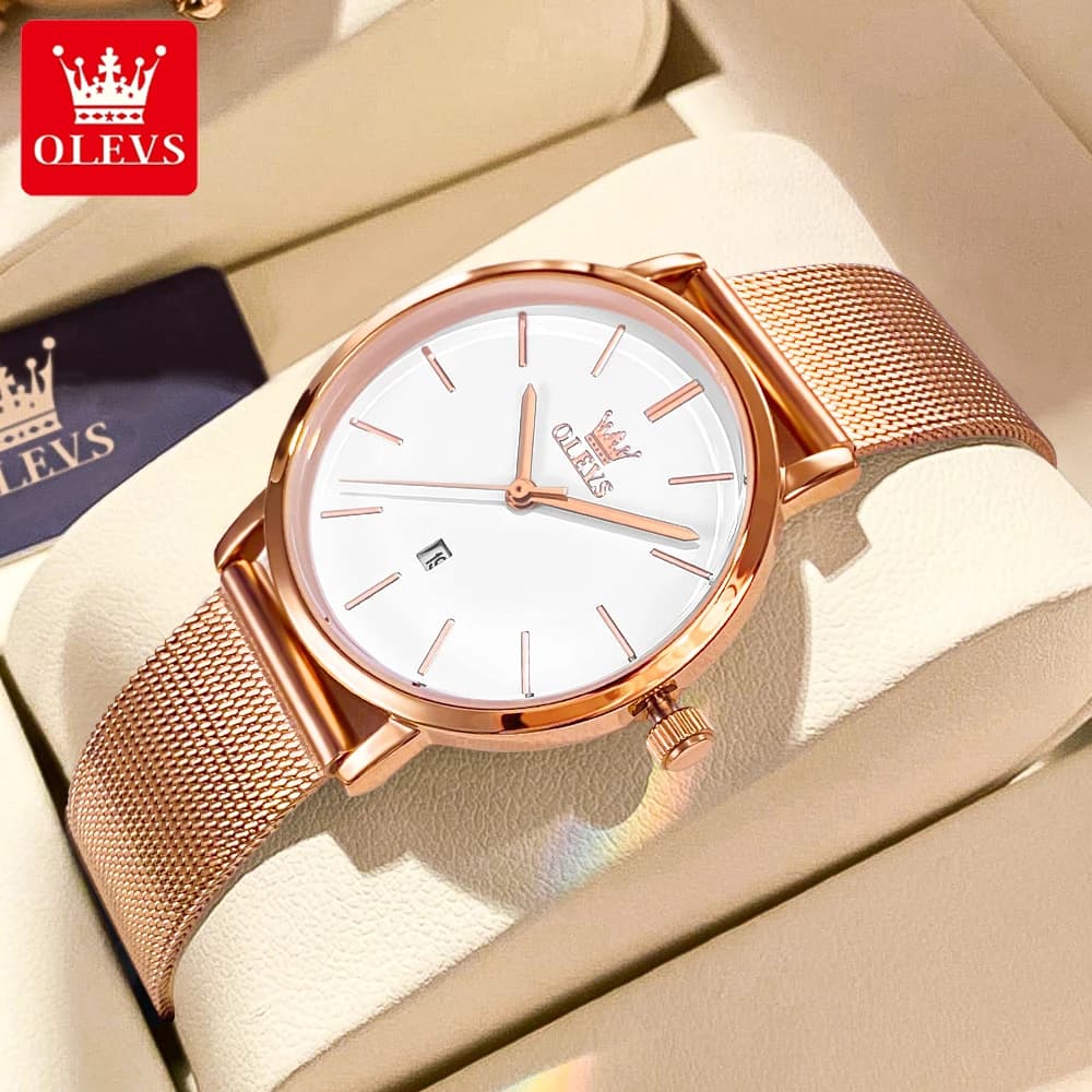 OLEVS 5869 Women's Watch Fashion Business Ultra Thin Waterproof 6.5mm Watch Luxury Automatic With Date Watch Women's Quartz Watch Original Gift