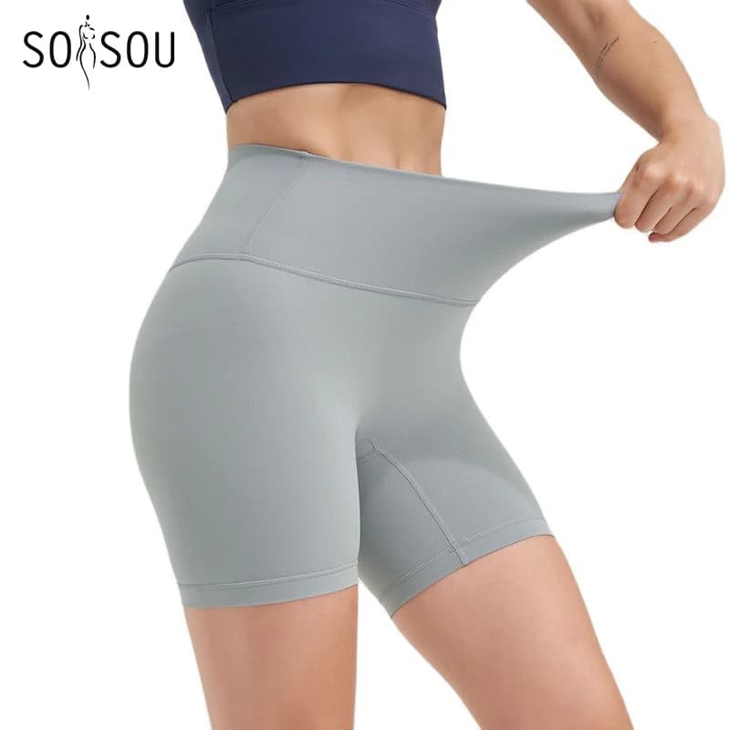 SOISOU Women's Shorts Nylon Yoga Shorts Gym Leggings High waist Elastic Ankle Breathable No line unknown Women's Cycling Shorts