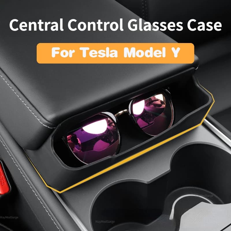 Tesla Model Y Glass Case Arm Box With Central Control Tray for Sunglasses for Phone Case Car Accessories Modely
