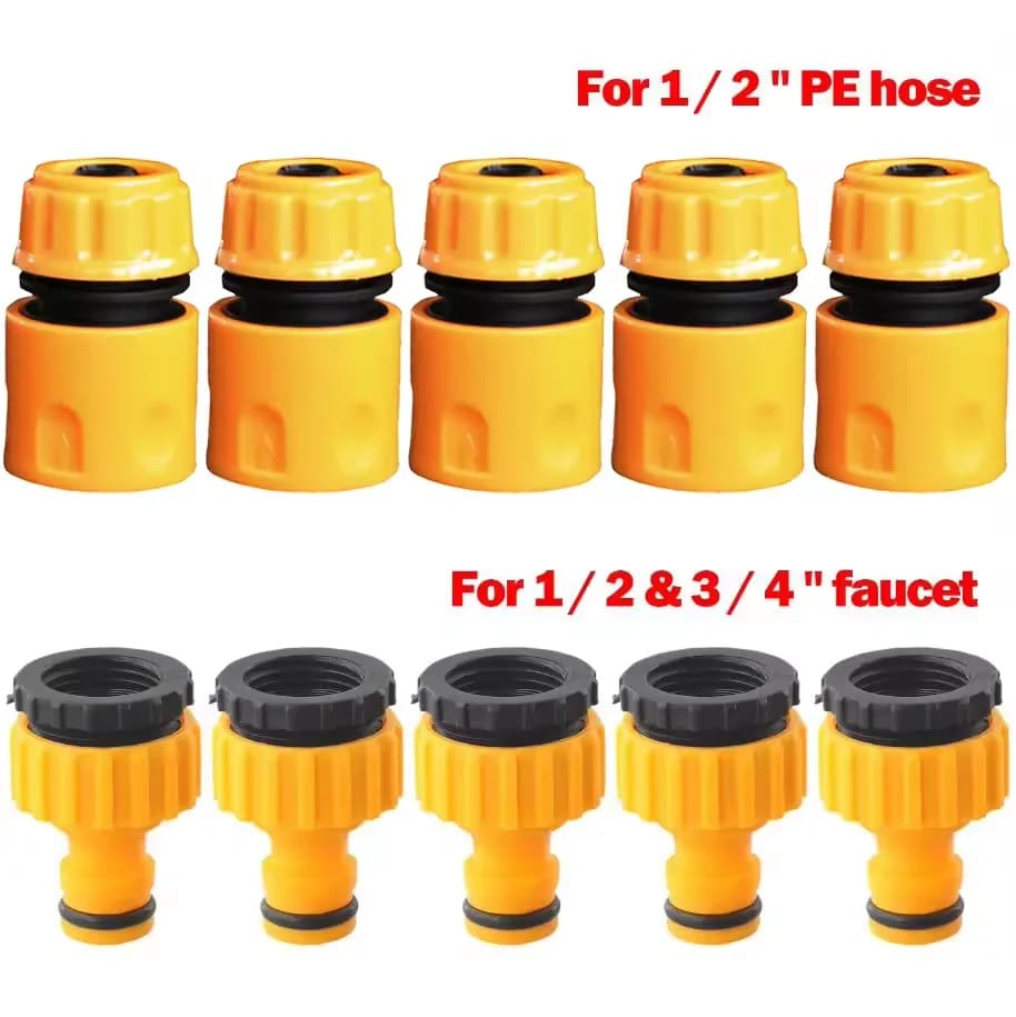 10 pcs Pipe Tap Quick Connector 3/4 & 1/2 Inch Graden Tube Water Tap Connector Threaded Adapter Faucet For Garden Irrigation