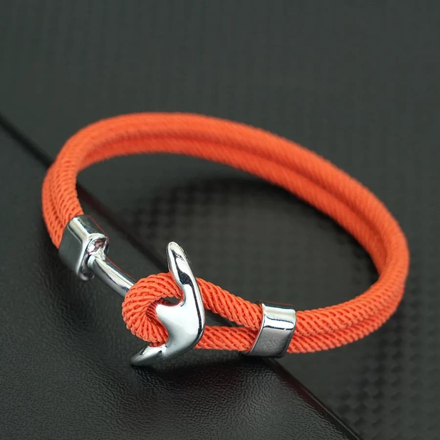 Bracciale con ancoraggio in 10 colori stile marino per uomo Grado A 4mm Catena con cordoncino Braslet Bracciale da surf nautico Accessori da spiaggia Pulseria