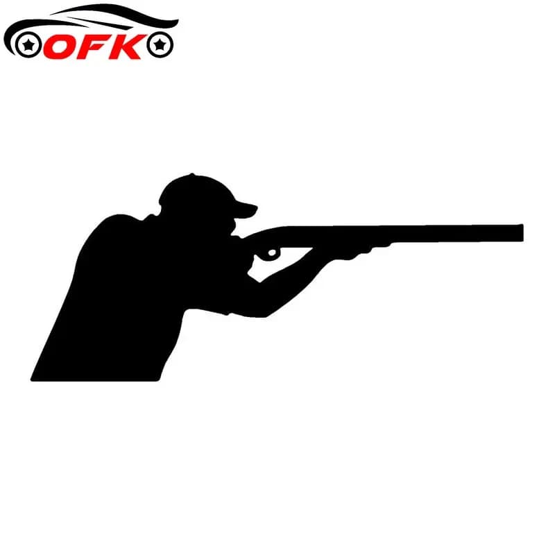 Interesting decals for sports shooting Car Stickers in reflective vinyl Black/Silver 20 * 8,5 cm