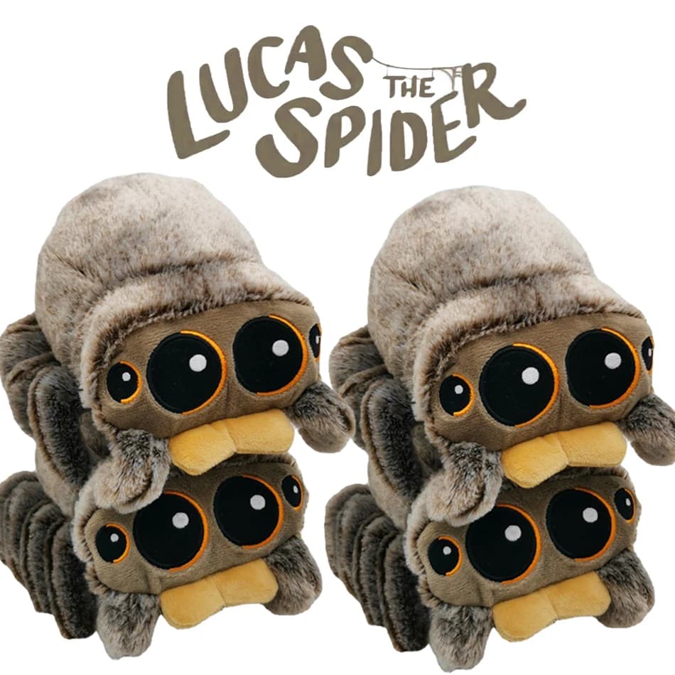Peluche de animales suaves, juguete de araña, almohada simulata de piccolo Lucas negro, muñeca de Anime, decoración de habitació