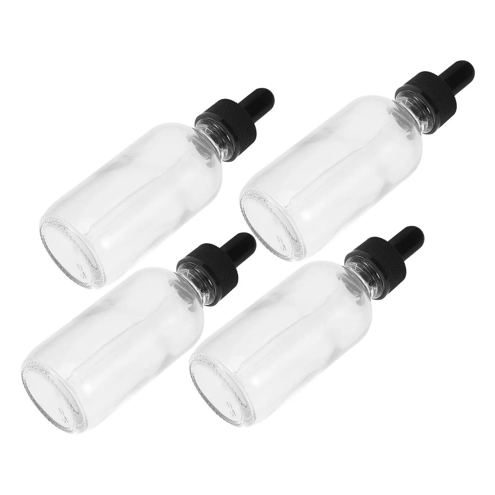 4 flaconi contagocce per oli essenziali, bottiglie in plastica trasparente ricaricabili e a prova di perdite, perfette per viaggi, aromaterapia, massaggi, capelli