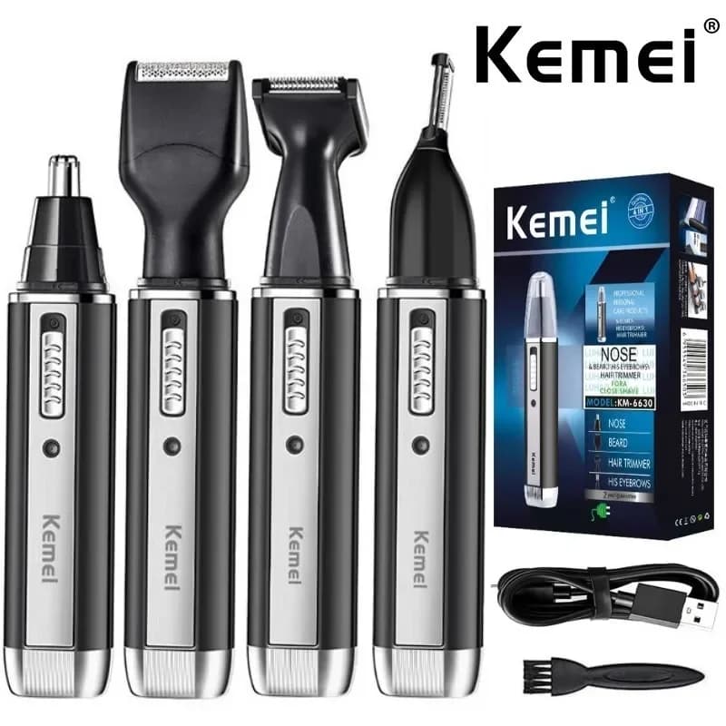 Kemei Reloadable All in One Haircut for Men and Women Electric Shaver Barba Trimmer Viso Naso Eyebrow Earrings for Naso