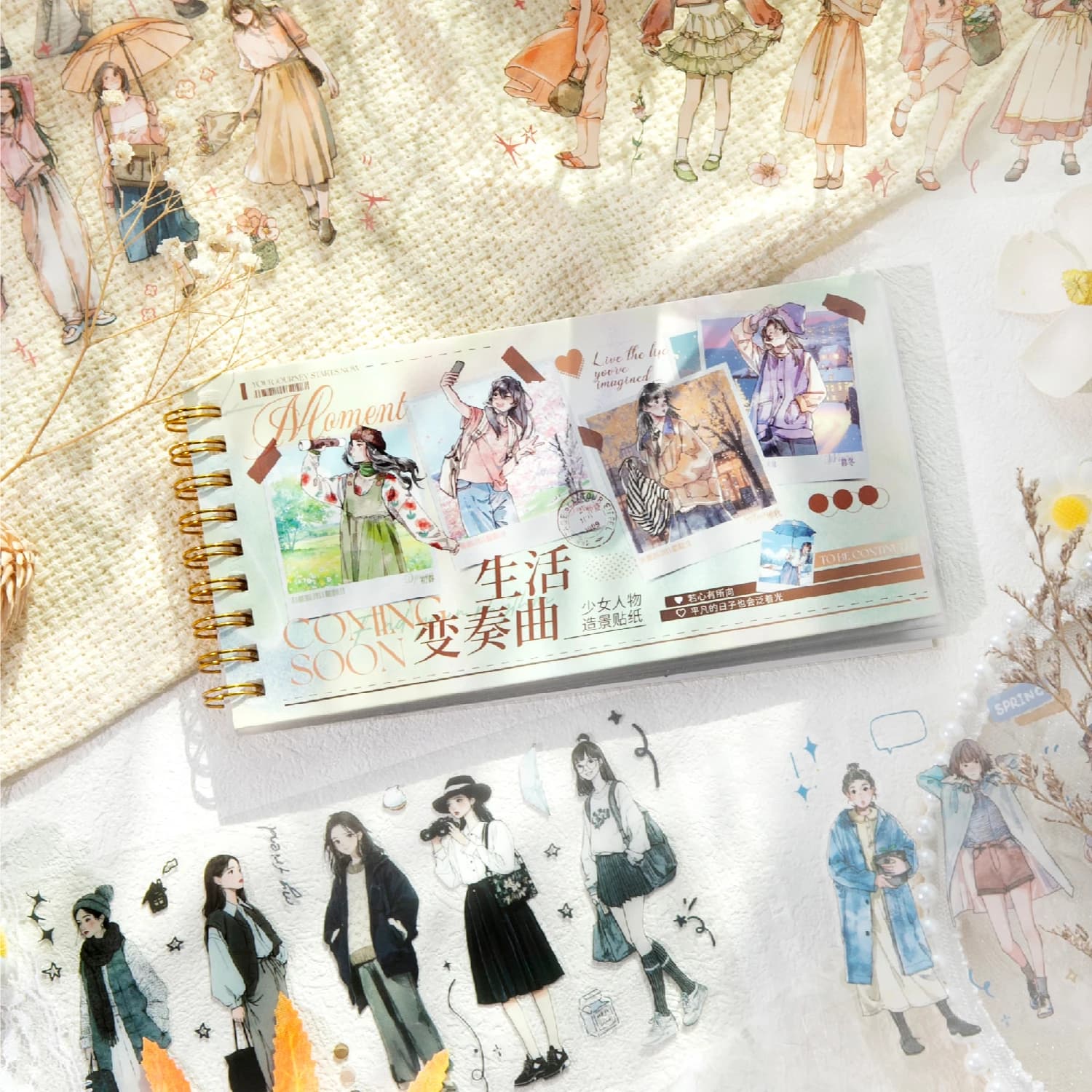 36 adesivi in PET con personaggi anime, decorazioni creative per album, diari, quaderni e progetti creativi