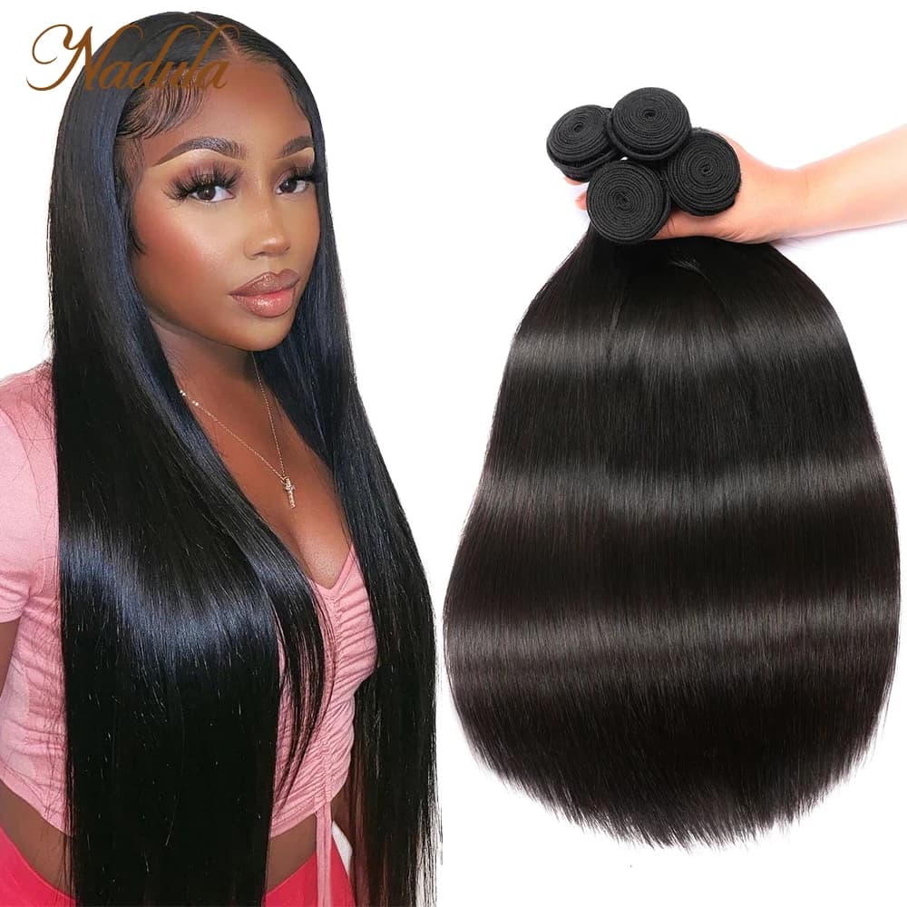 Nadula Hair 4 Pieces/Loose Hairband 100% human, Remy hair extension natural color 8-30 inches