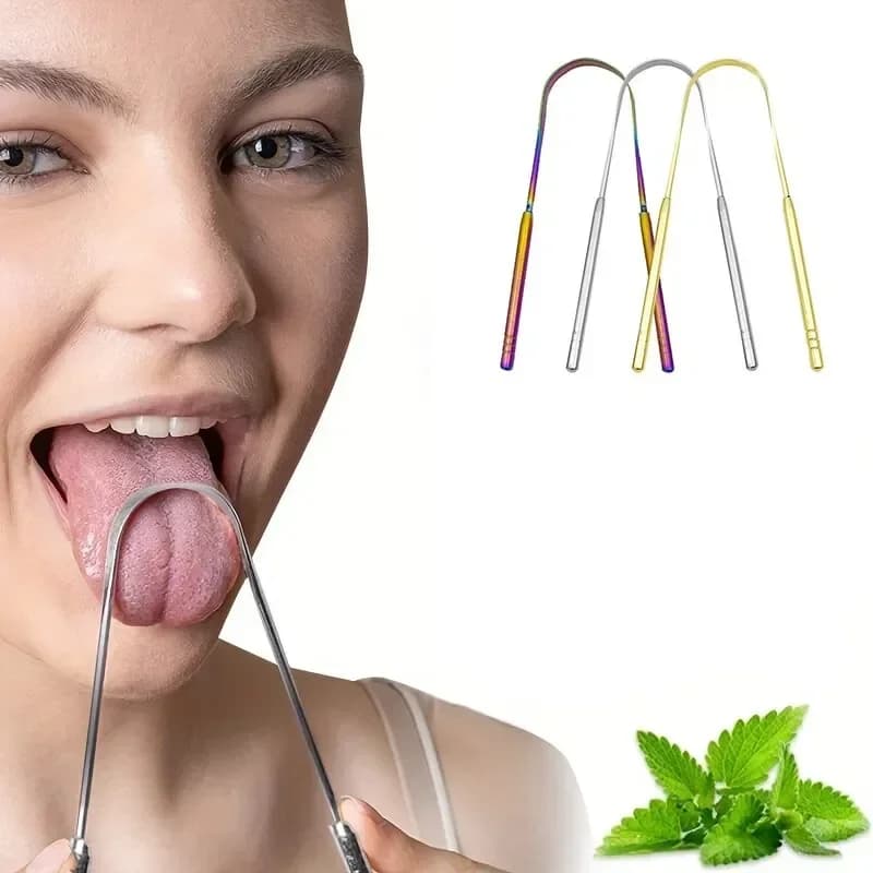 U-Shaped Tongue Scraper Tongue Coating Cleaner Stainless Steel Removes Bad Breath Fresh Breath Cleaning Unisex Oral Tool