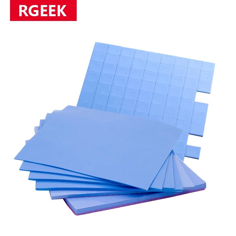 RGEEK 6W/M.K GPU CPU Heatsink 100mm * 100mm Conductive Pad Cooling In Silicone Heat Silicone Heat Silicone Pad Thermal Cooler for Computer Destktop Accessory