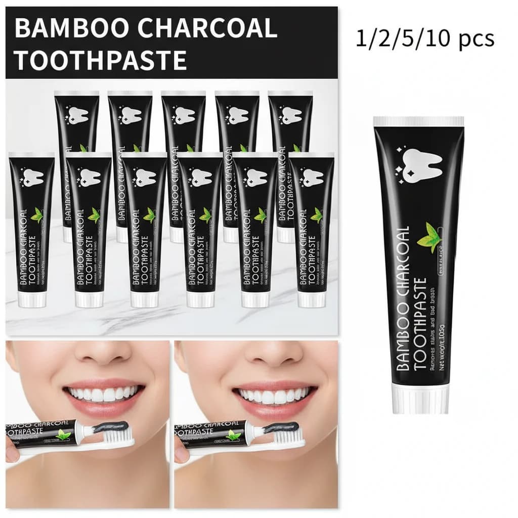 Bamboo Carbon Dentifricio to Refresh the High, Deep Oral Cleaning, Removing the Macchies on the Tooths - Natural Whitening for a Cleaner Smile