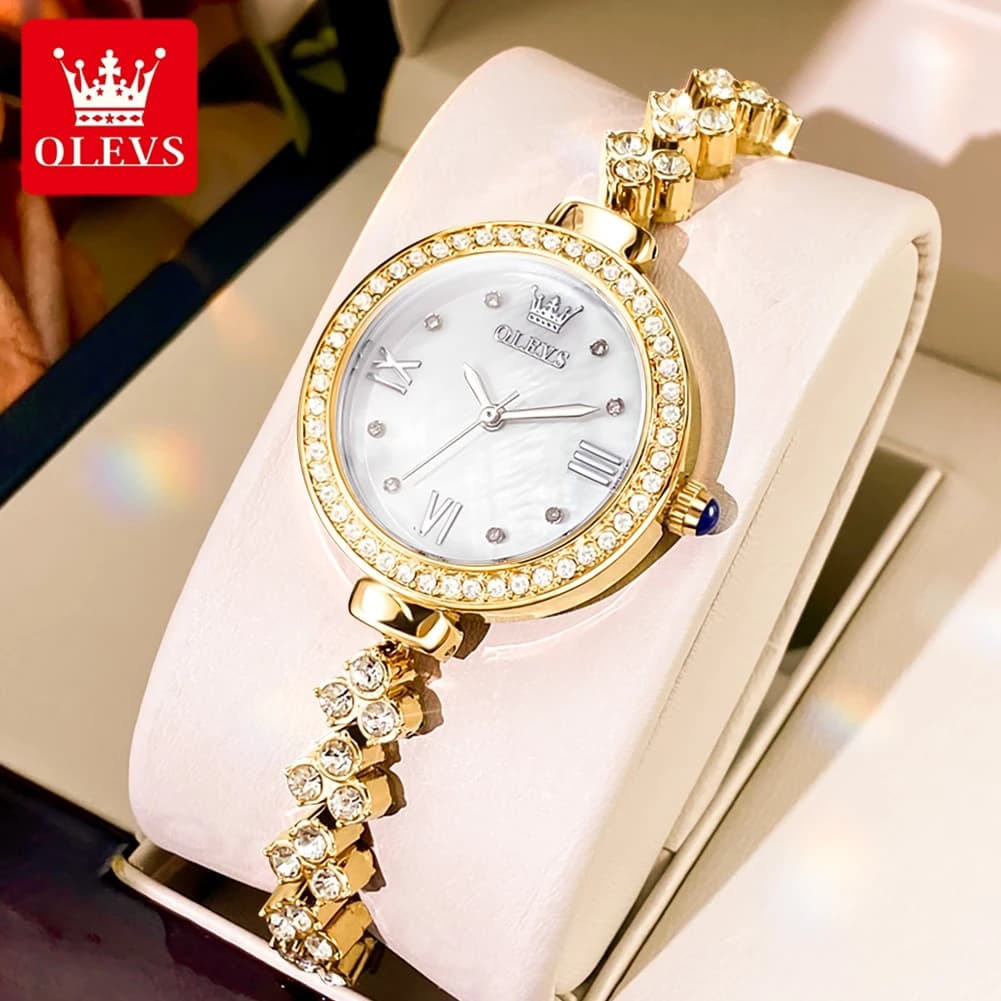 OLEVS 9903 Women's Watch Quartz Wrist Watch Elegant Fashion Original Luminous Wrist Watch Waterproof With Diamond Bezel Reloj