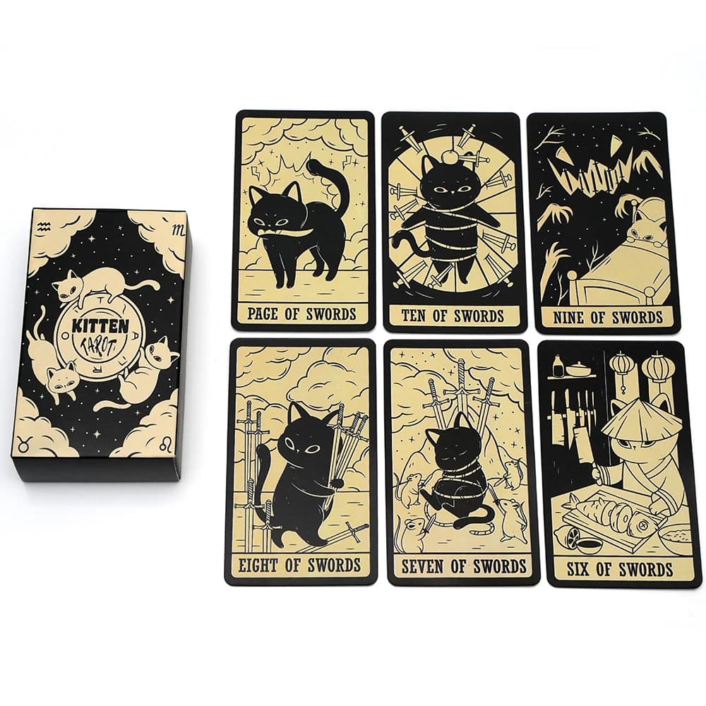 78 pz Carte Mazzo Gattino Tarocchi Carte Oracle Carta Destino Divinazione Tempo Libero Intrattenimento Riunioni di Famiglia Tarocchi Gioco Da Tavolo di Carte
