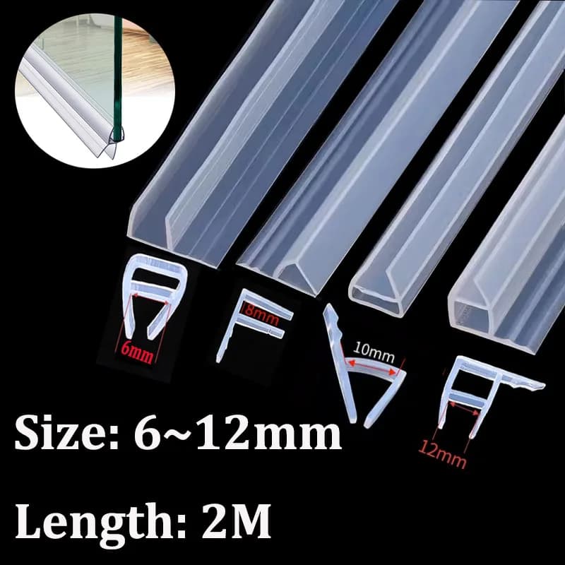 Strisce sigillanti per porte in vetro a forma di H/F/U Strisce meteorologiche per doccia da bagno in silicone Tappo antispiffero Nastro sigillante per porte e finestre per ufficio